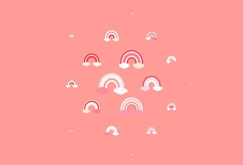 Light Red vector pattern with rainbow elements. Stock Illustration