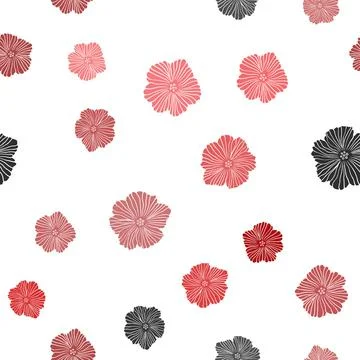 Light Red vector seamless natural artwork with flowers. Colorful illustration Stock Illustration