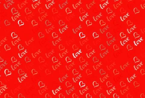 Light Red vector template with doodle hearts. Stock Illustration