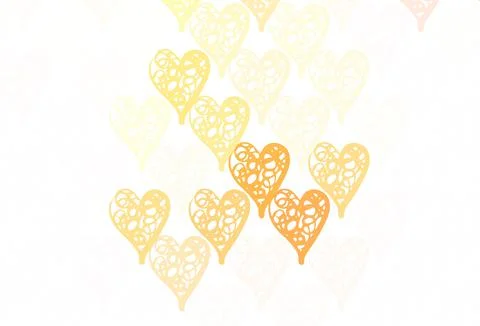 Light Red vector template with doodle hearts. Stock Illustration