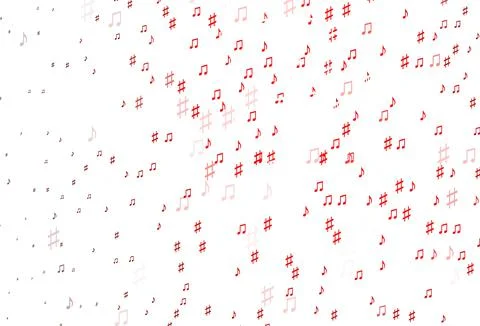 Light Red vector template with musical symbols. Stock Illustration