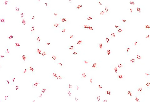 Light Red vector texture with musical notes. イラスト素材
