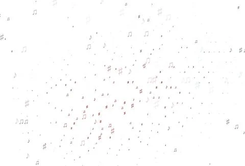 Light Red vector texture with musical notes. Illustrazione stock