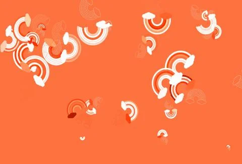 Light Red vector texture with rainbows, clouds. Illustrazione stock