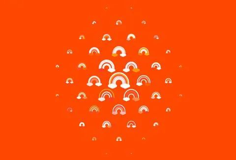 Light Red vector texture with rainbows, clouds. Illustrazione stock