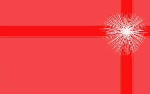 Light red wrapped gift graphic with red ribbon detail Illustrazione stock