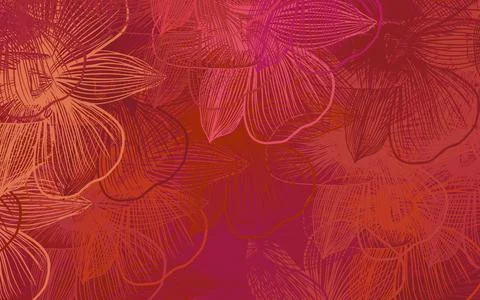 Light Red, Yellow vector abstract backdrop with flowers. Stock Illustration