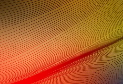 Light Red, Yellow vector backdrop with curved lines. Stock Illustration