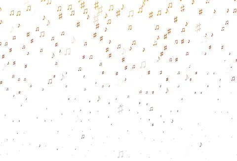 Light Red, Yellow vector backdrop with music notes. Stock Illustration