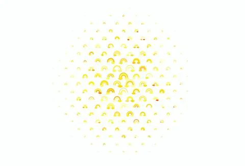 Light Red, Yellow vector backdrop with rainbows, clouds. 스톡 일러스트