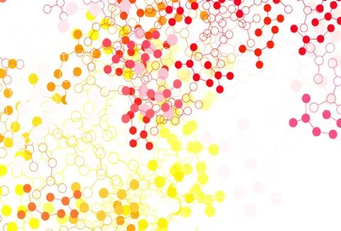 Light Red, Yellow vector background with forms of artificial intelligence. Illustrazione stock