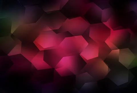 Light Red, Yellow vector background with set of hexagons. Stock Illustration