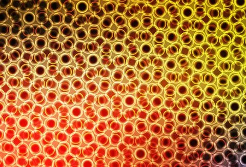 Light Red, Yellow vector background with bubbles. Stock Illustration