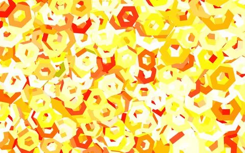 Light Red, Yellow vector background with hexagons. Illustrazione stock