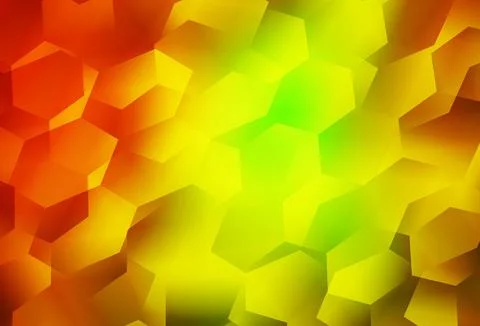 Light Red, Yellow vector background with set of hexagons. イラスト素材