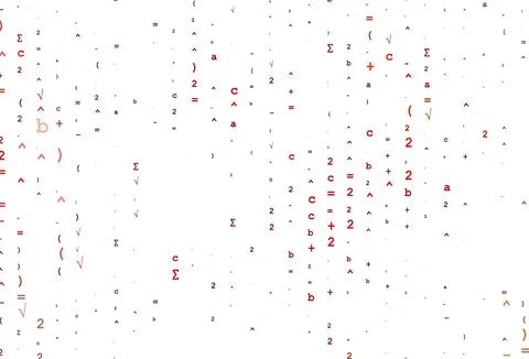 Light Red, Yellow vector cover with math elements. Stock Illustration