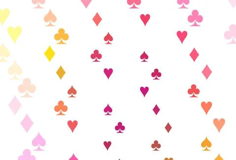 Light Red, Yellow vector cover with symbols of gamble. Stock Illustration