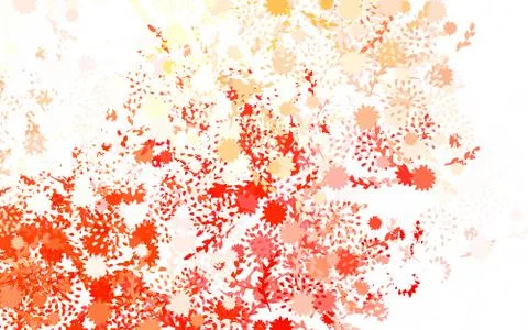 Light Red, Yellow vector doodle pattern with flowers, roses. Stock Illustration