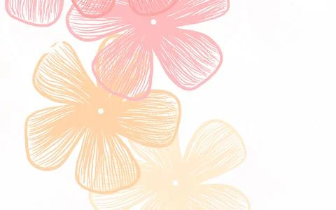 Light Red, Yellow vector doodle backdrop with flowers Stock Illustration