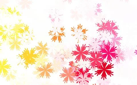 Light Red, Yellow vector doodle pattern with flowers. Stock Illustration