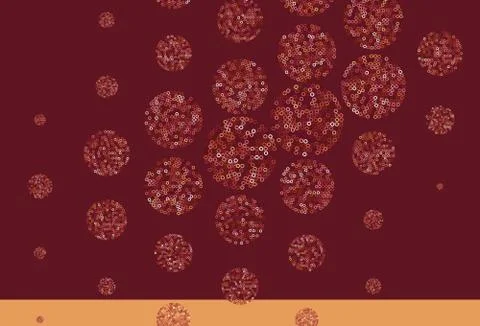 Light Red, Yellow vector layout with circle shapes. Stock Illustration