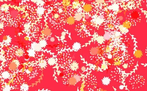 Light Red, Yellow vector natural background with flowers, roses. Stock Illustration
