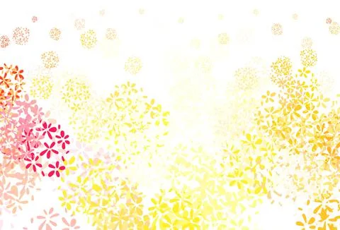 Light Red, Yellow vector natural pattern with leaves. Stock Illustration