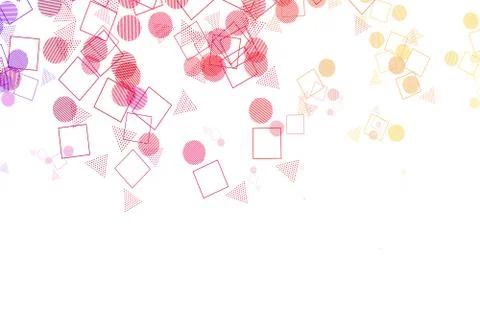 Light Red, Yellow vector pattern with polygonal style with circles. Stock Illustration