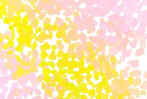 Light Red, Yellow vector pattern with bubble shapes. Illustrazione stock