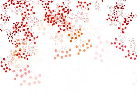 Light Red, Yellow vector pattern with artificial intelligence network. Stockillustratie