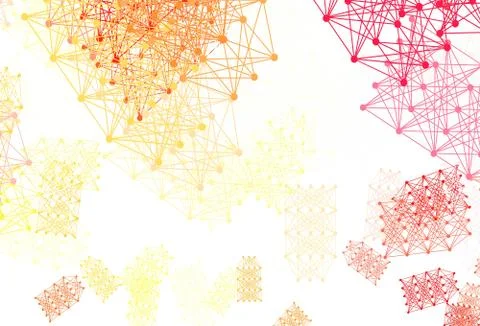 Light Red, Yellow vector pattern with artificial intelligence network. Stock Illustration