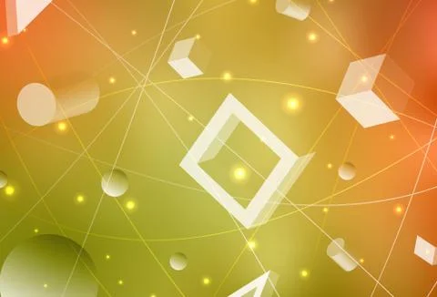 Light Red, Yellow vector pattern with polygonal style with circles. 스톡 일러스트