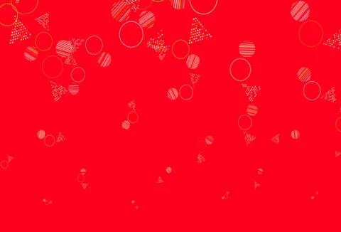 Light Red, Yellow vector pattern with polygonal style with circles. Illustrazione stock