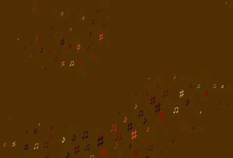 Light Red, Yellow vector pattern with music elements. Illustrazione stock