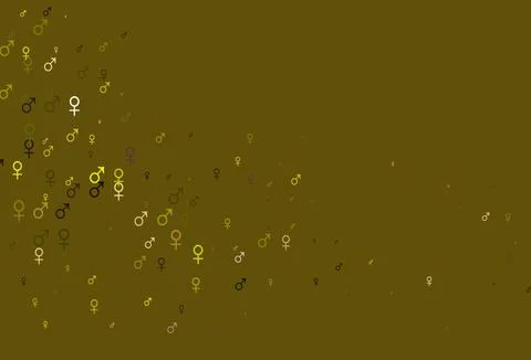 Light red, yellow vector pattern with gender elements. 스톡 일러스트