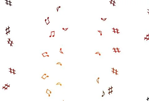 Light Red, Yellow vector pattern with music elements. 스톡 일러스트