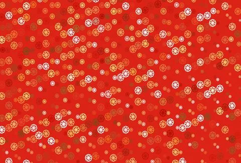 Light Red, Yellow vector pattern with christmas snowflakes. Stock Illustration
