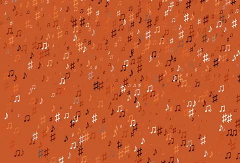 Light Red, Yellow vector pattern with music elements. Illustrazione stock