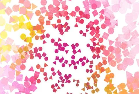 Light Red, Yellow vector pattern in polygonal style with circles. Stockillustratie