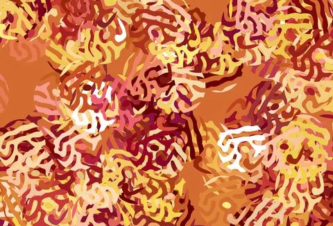 Light Red, Yellow vector pattern with random forms. Stock Illustration
