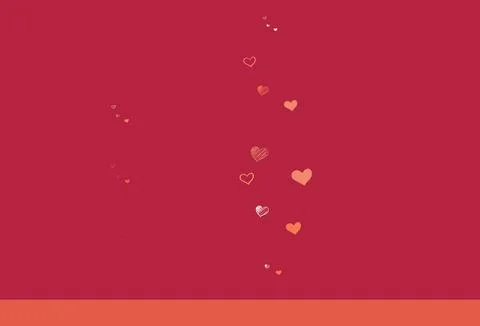 Light Red, Yellow vector pattern with colorful hearts. Stock Illustration