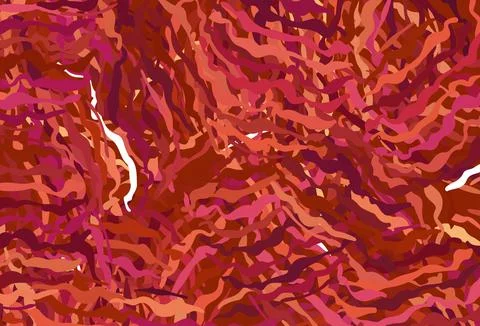 Light Red, Yellow vector pattern with bent lines. Stock Illustration