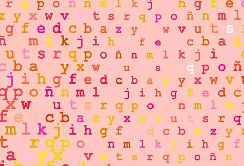 Light red, yellow vector pattern with ABC symbols. Stock Illustration