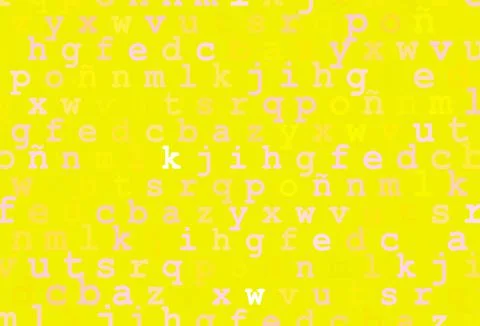 Light red, yellow vector pattern with ABC symbols. Stock Illustration