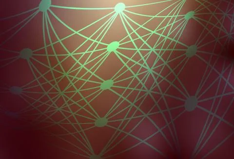 Light Red, Yellow vector template with artificial intelligence structure. Stock Illustration