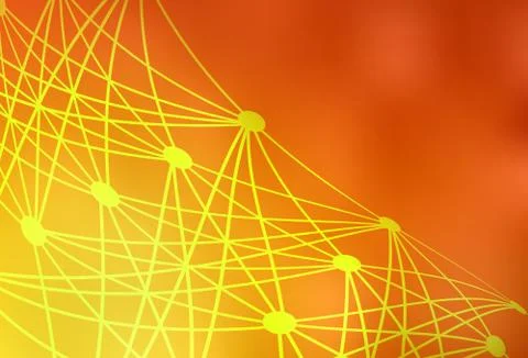 Light Red, Yellow vector template with artificial intelligence structure. Illustrazione stock