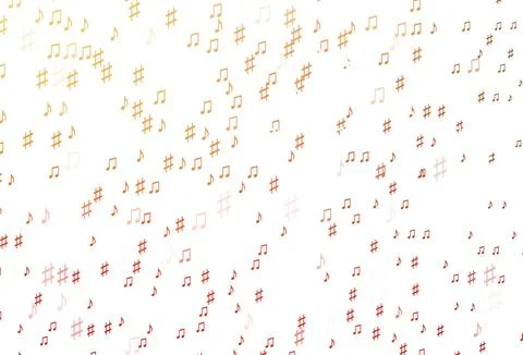 Light Red, Yellow vector texture with musical notes. Stock Illustration