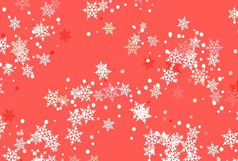 Light Red, Yellow vector texture with colored snowflakes. Stock Illustration
