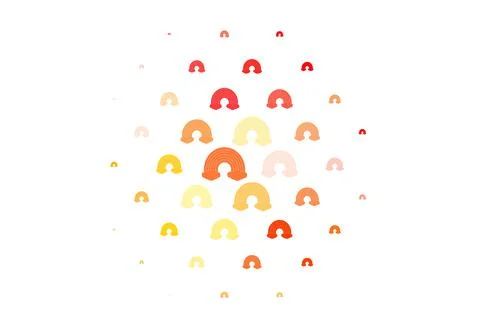 Light Red, Yellow vector texture with rainbows, clouds. イラスト素材