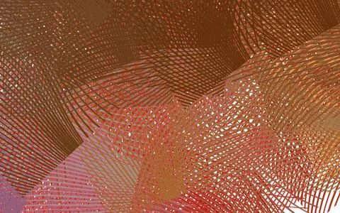 Light Red, Yellow vector texture with curved lines. Stock Illustration